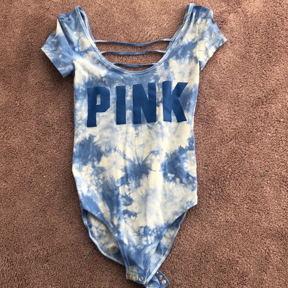 Blue tee dye PINK bodysuit